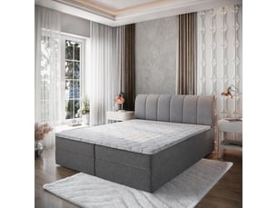 Lit avec rangement 180x200 cm <strong>MASSENO</strong> <strong></strong> coloris gris