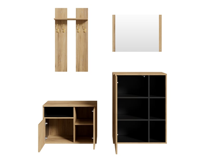  Portemanteau avec banc et rangement 120 x 35 x 123 cm en mdf  - Conforama D