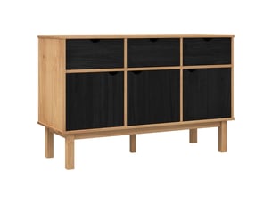 Buffet - bahut - meuble de rangement otta marron et noir 114 x 43 x 73,5 cm