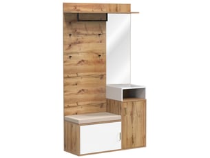 Vestiaire d'entrée avec miroir meuble à chaussures et banc 105x40x190,5 cm