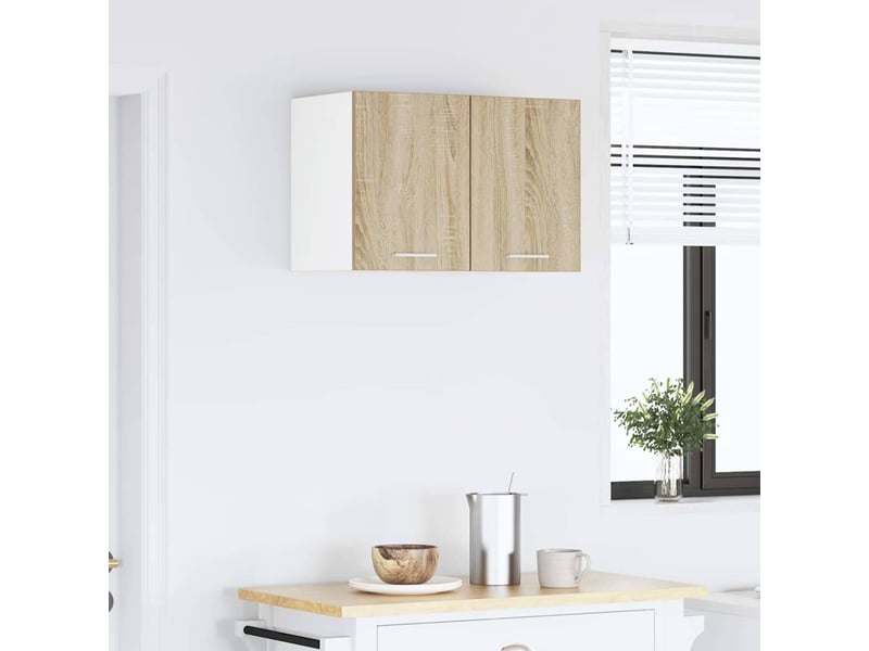  Armoire suspendue 2 pcs chêne sonoma et blanc bois d'ingénierie shl6716  - Conforama D