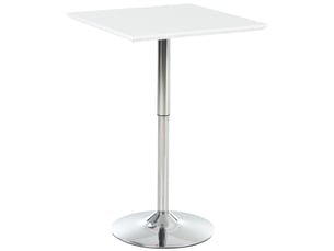 Table - réglable en hauteur - structure robuste - panneau de fibres de densité moyenne - blanc - pour salon et séjour