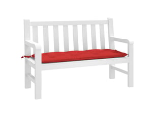 Coussin de banc de jardin, coussin d'assise rouge 120x50x7 cm tissu oxford cf52798