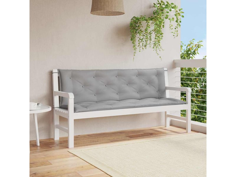  Coussin de banc de jardin, coussin d'assise gris 150x(50+50)x7 cm tissu oxford cf52726  - Conforama B