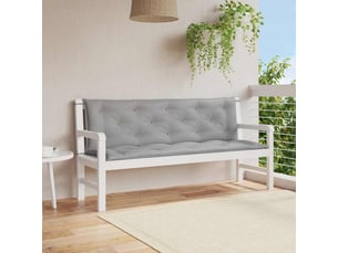 Coussin de banc de jardin, coussin d'assise gris 150x(50+50)x7 cm tissu oxford cf52726