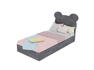 Lit coffre 90x200 cm OKWISH coloris gris