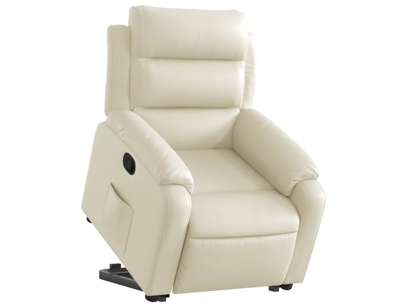  Fauteuil inclinable salon, fauteuil relax crème similicuir shl73717  - Conforama C