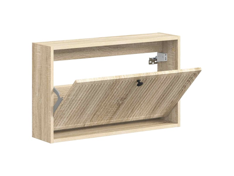  Meuble à chaussures mural, armoire à chaussures ede 71x17x43 cm chêne sonoma  - Conforama C