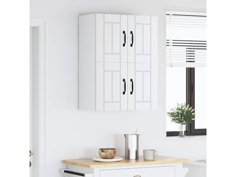 Meuble mural de cuisine | armoire de cuisine 2 pcs blanc bois d'ingénierie shl1022 - Conforama D