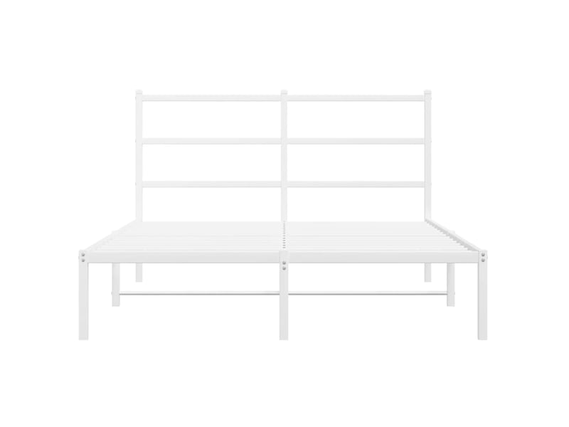 Lit double- lit adulte - cadre de lit métal sans matelas et tête de lit blanc 135x190 cm - Conforama D