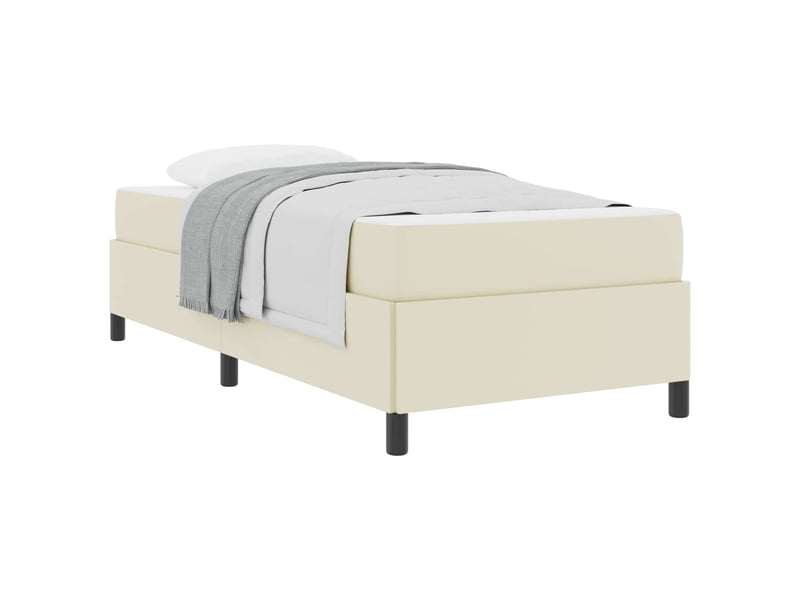  Lit simple | lit adulte | cadre de lit avec matelas crème 90x200 cm tissu  - Conforama A