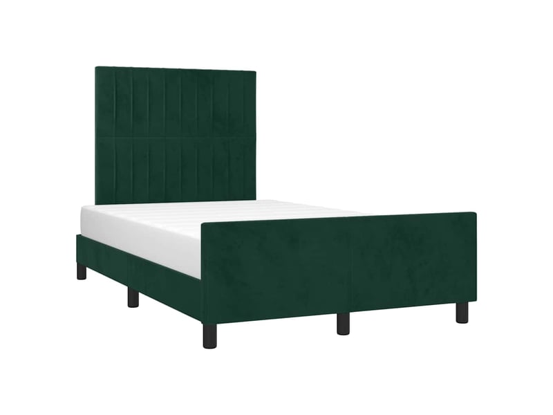  Lit double- lit adulte -  cadre de lit sans matelas vert foncé 120x190 cm velours  - Conforama C