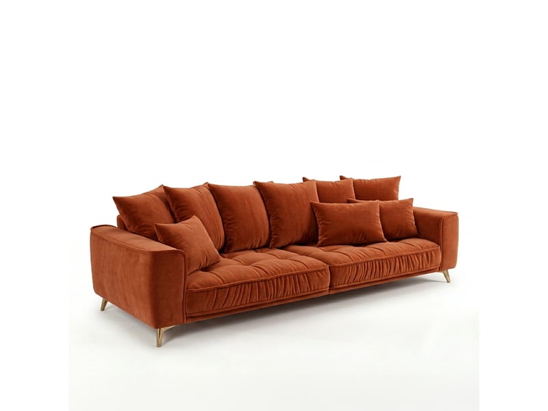  Canapé droit altamo en velours terracota - 4 places 3CA51.PI.4D.21 - Conforama D