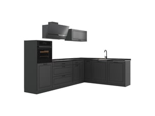 Vicco cuisine en angle, anthracite campagneanthracite, 287 x cm sans plan de travail