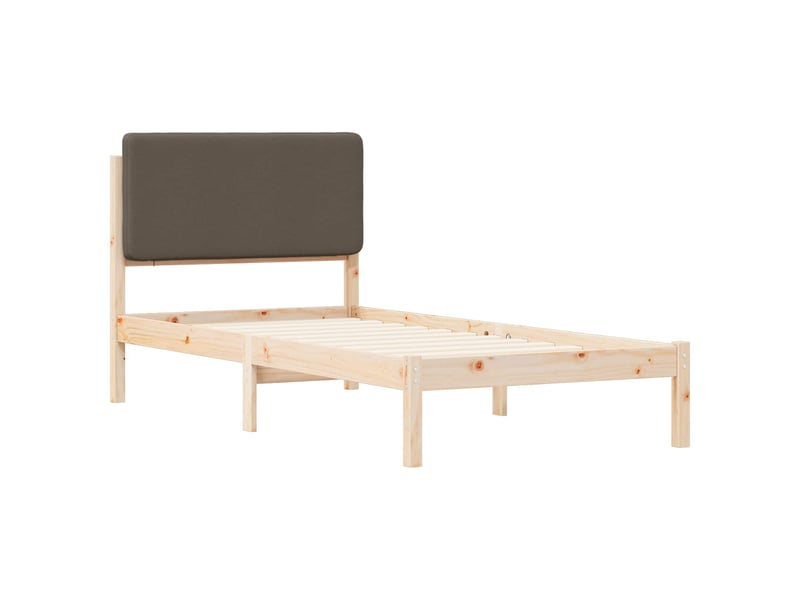  Lit simple- lit adulte -  cadre de lit avec tête de lit rembourrée taupe 80 x 200 cm  - Conforama C