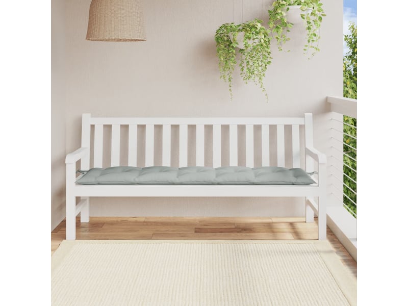  Coussin de banc de jardin, coussin d'assise gris clair mélangé 180x50x7 cm tissu cf52736  - Conforama C