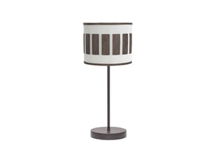 Fabrilamp ivanna lampe à poser marron blanc rouille, abat-jour cylindrique textile, 1 x e14, 43 cm