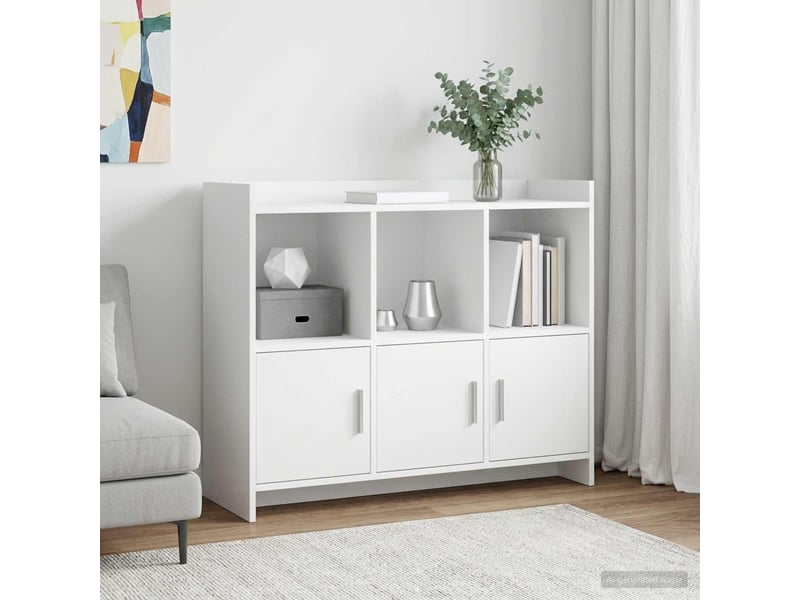  Buffet - bahut - meuble de rangement blanc 98,5 x 33 x 80 cm bois d'ingénierie  - Conforama B