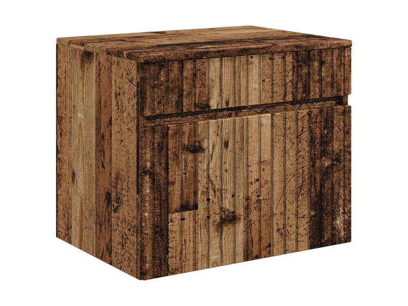  Cabinet salle de bain mural, meuble de rangement bois ancien 59x44.5x50 cm  - Conforama A