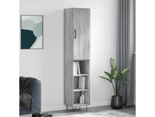 Buffet haut - bahut - meuble de rangement sonoma gris 34,5x34x180 cm bois d'ingénierie