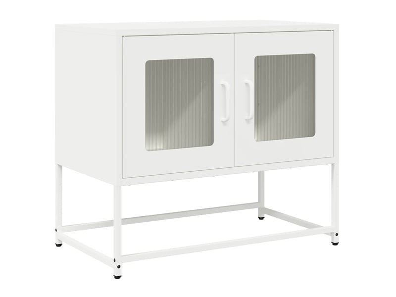  Meuble tv - banc tv - meuble de rangement blanc 68x39x60,5 cm acier laminé à froid  - Conforama A