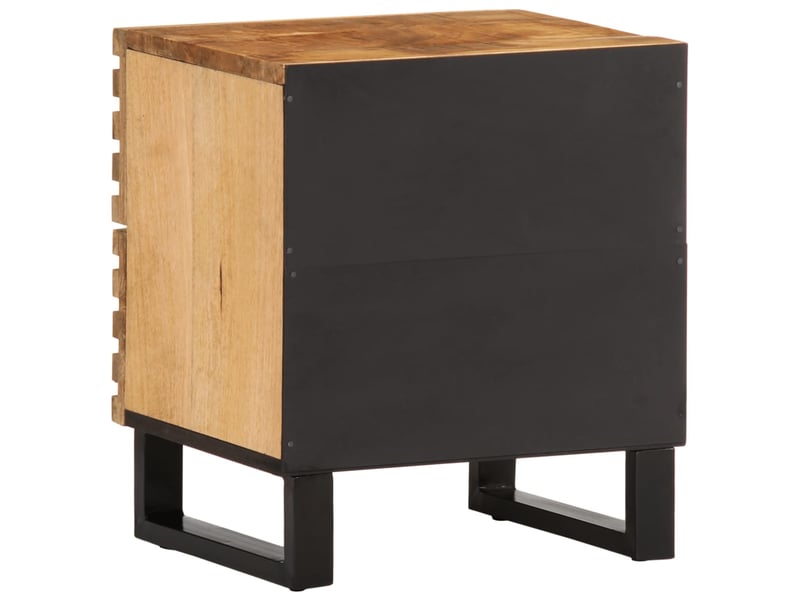  Lot de 2 tables de chevet - cabinet de chevet - table de nuit 40x34x46 cm bois massif de manguier brut  - Conforama E