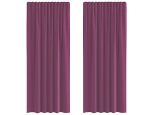 Lot de 2 rideaux en voile, voilages à œillets violets cf44254