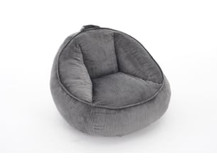 Pouf adulte et enfant en velours côtelé gris clair - moyen