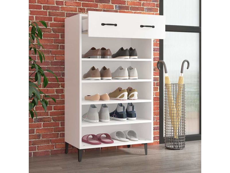  Meuble à chaussure | armoire à chaussures blanc 60x35x105 cm bois d'ingénierie shl6264  - Conforama C