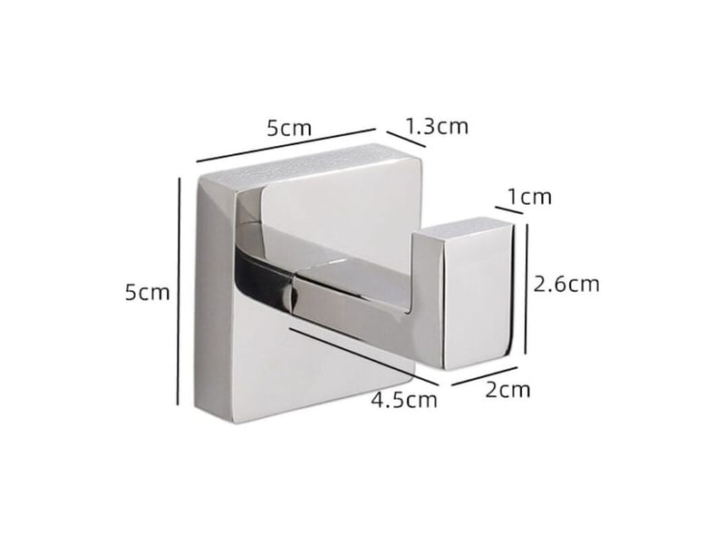  Lot de 2 patère de salle de bain serviette de crochet en inoxydable carré vêtements manteau robe armoire placard porte, gris  - Conforama B