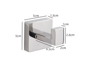 Lot de 2 patère de salle de bain serviette de crochet en inoxydable carré vêtements manteau robe armoire placard porte, gris