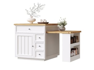 Îlot de cuisine extensible avec tiroirs mdf blanc 120-184x70x94 cm - pangivo