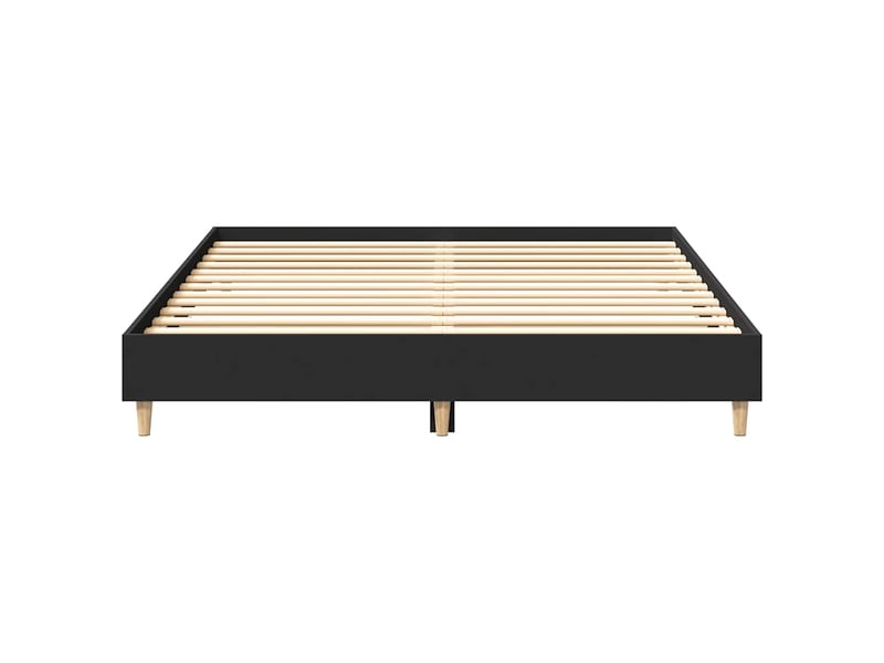  Lit double- lit adulte -  cadre de lit sans matelas noir 150x200 cm bois d'ingénierie  - Conforama D