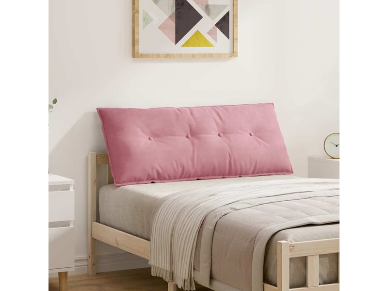 Coussin de dos, coussin de dossier rose 120 x 50 cm tissu en velours côtelé cf54967 - Conforama B