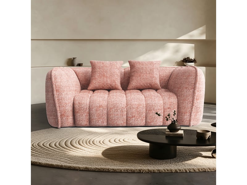  Lexzurn canapé droit compressé fixe,canapé droit fixe,avec coussin,conception ergonomique,profondeur d'assise accrue 60 cm,adapté à de nombreux contextes,base antidérapante  - Conforama A