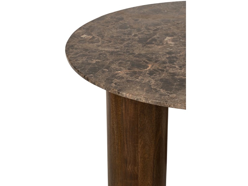  Table à manger en marbre isaak 120cm marron  - Conforama C