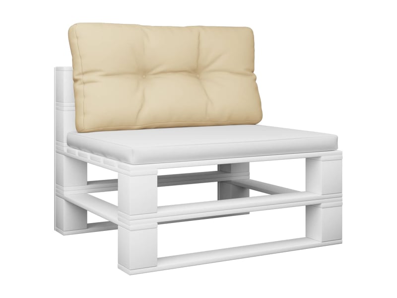  Coussin de palette, coussin de chaise, coussin de canapé beige 80x40x12 cm tissu cf55293  - Conforama C