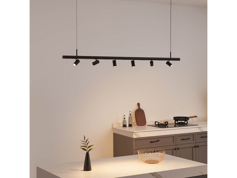 Suspension noire système magnétique 6 spots led orientables 30w - lyne Lyne - Conforama B