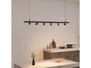 Suspension noire système magnétique 6 spots led orientables 30w - lyne