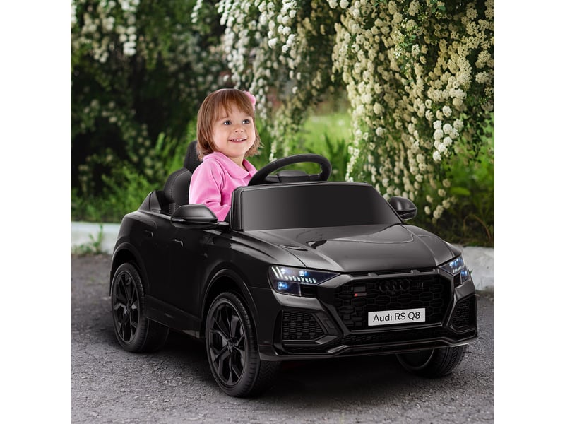  Voiture électrique enfants sous licence audi rs q8, véhicule électrique avec télécommande, usb, bluetooth, noir  - Conforama C