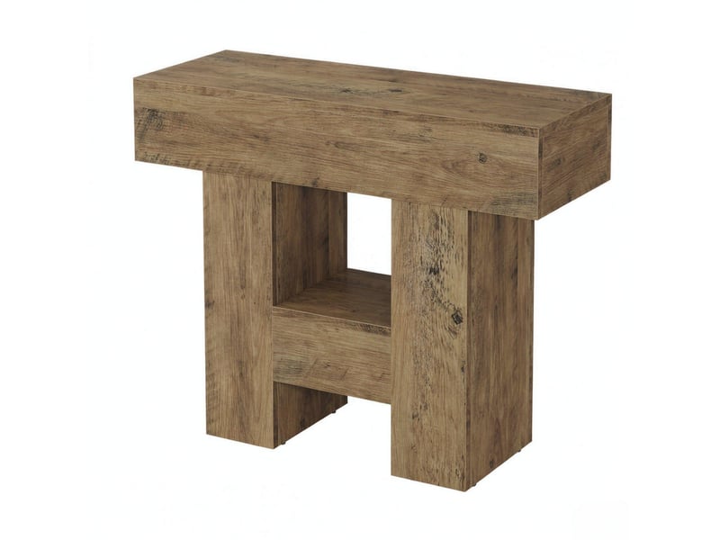  Table d'appoint tcqpz avec étagère ouverte 80 x 30 x 50 cm mdf marron  - Conforama A