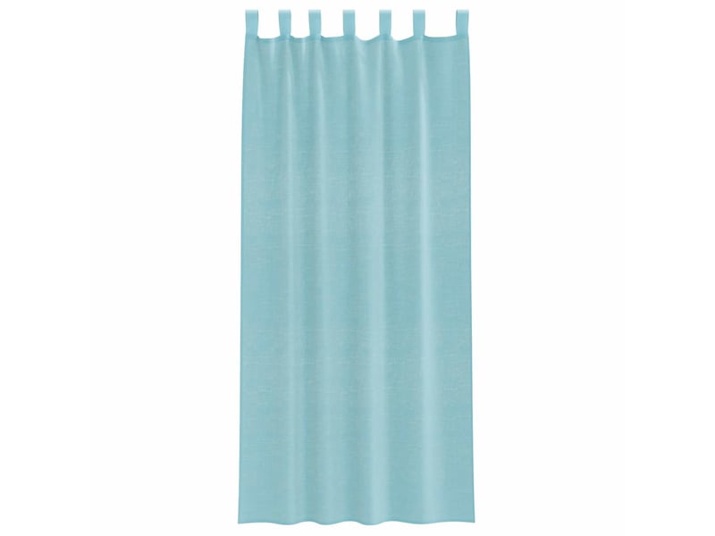  Lot de 2 rideaux en voile, voilages avec boucles turquoise 140x245 cm cf44334  - Conforama D