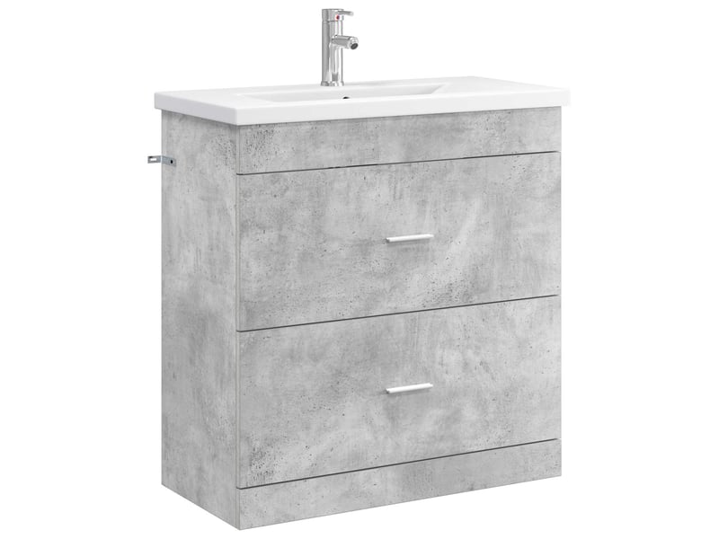  Ensemble de mobilier de salle de bain gris béton shl1572  - Conforama A