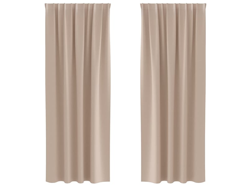 Lot de 2 rideaux occultants, rideaux black-out avec anneaux taupe 245 x 140 cm cf44777 - Conforama A