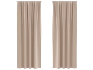Lot de 2 rideaux occultants, rideaux black-out avec anneaux taupe 245 x 140 cm cf44777