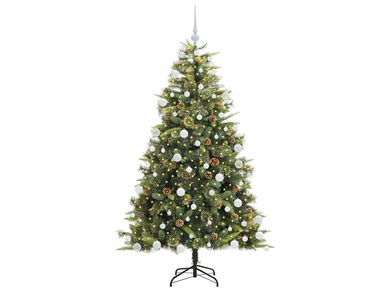 Sapin de noël - arbre de noël artificiel avec branches pliables et cônes 180 cm - Conforama C