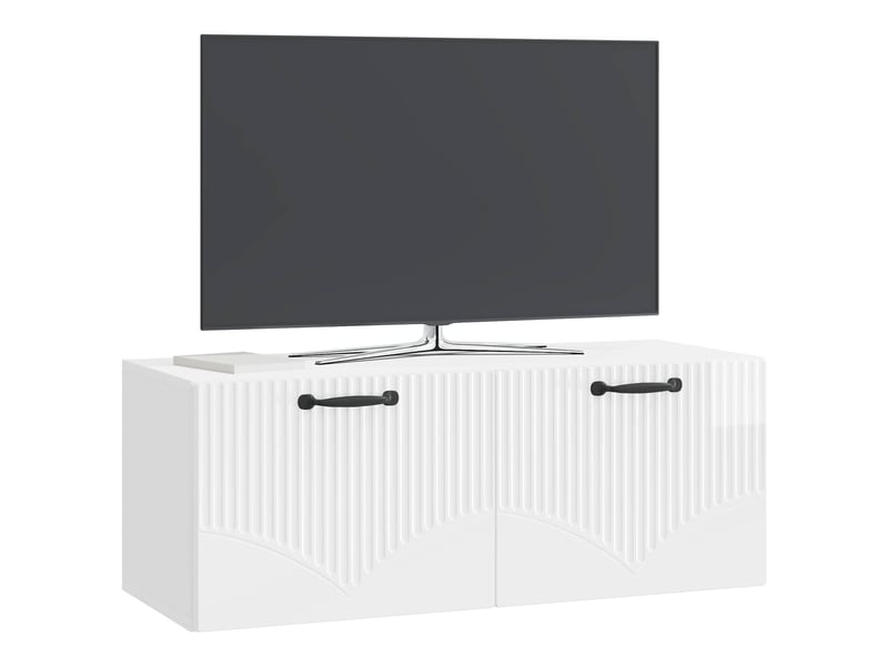  Meuble tv - banc tv - meuble de rangement mural montage mural blanc brillant 78,5 x 31 x 30 cm  - Conforama C