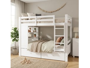 Lit superposé 2x90x200 cm <strong></strong> <strong></strong> coloris blanc