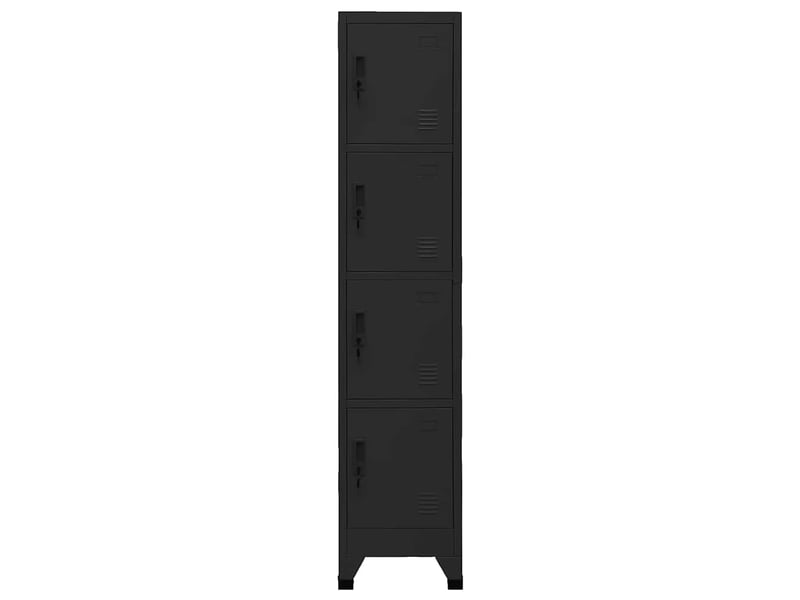  Armoire à casier, rangement de bureau noir 38x45x180 cm acier shl5250  - Conforama A