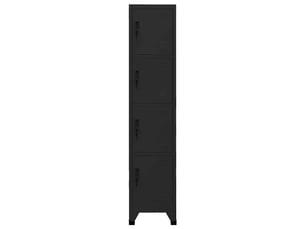 Armoire à casier, rangement de bureau noir 38x45x180 cm acier shl5250